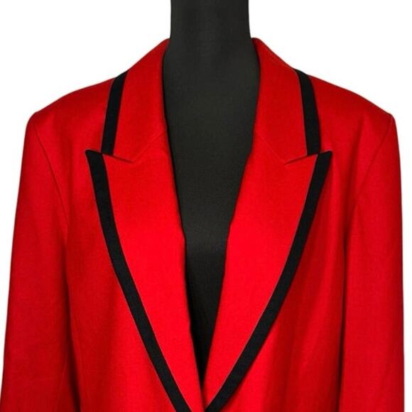 Pendleton Vintage Women’s Size 18W Red Pure Wool Felt Trim Blazer USA - Picture 1 of 11